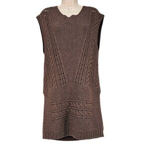 Free People Brown Knit Sweater Vest